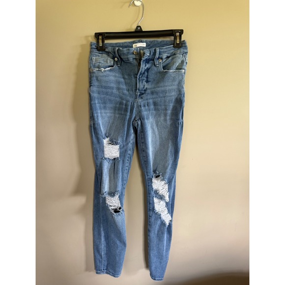 Good American Denim - Good American Jeans Size 0/25 Distressed High Rise Denim Ripped